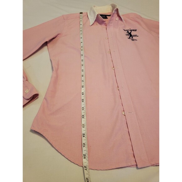 Ralph Lauren Womens Sz10 Sport Tennis Button Down Pink Spring Easter Thick - Picture 12 of 13